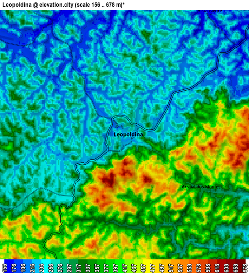 Zoom OUT 2x Leopoldina, Brazil elevation map
