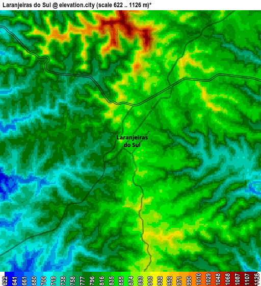Zoom OUT 2x Laranjeiras do Sul, Brazil elevation map