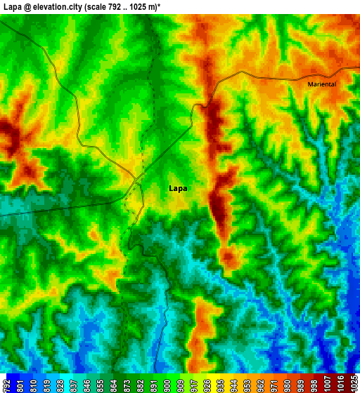 Zoom OUT 2x Lapa, Brazil elevation map