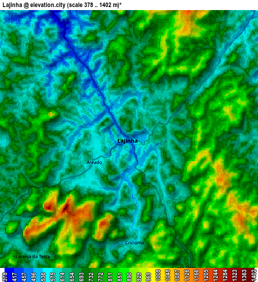 Zoom OUT 2x Lajinha, Brazil elevation map