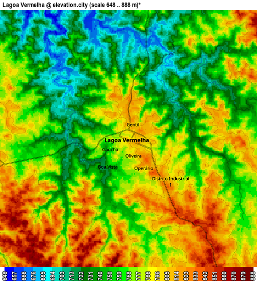 Zoom OUT 2x Lagoa Vermelha, Brazil elevation map