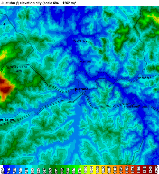 Zoom OUT 2x Juatuba, Brazil elevation map
