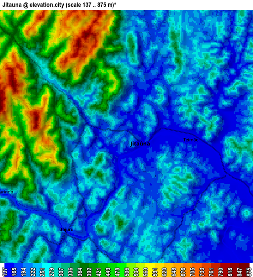 Zoom OUT 2x Jitaúna, Brazil elevation map