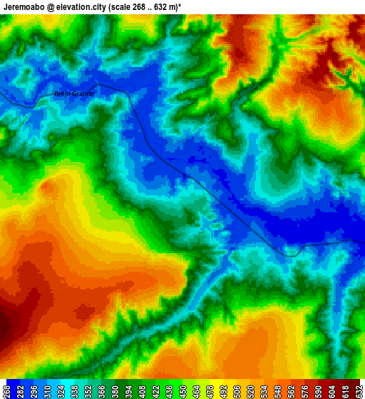 Zoom OUT 2x Jeremoabo, Brazil elevation map