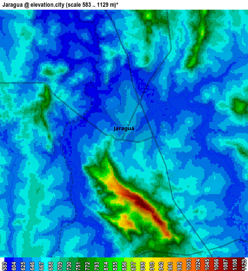 Zoom OUT 2x Jaraguá, Brazil elevation map