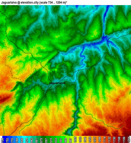 Zoom OUT 2x Jaguariaíva, Brazil elevation map