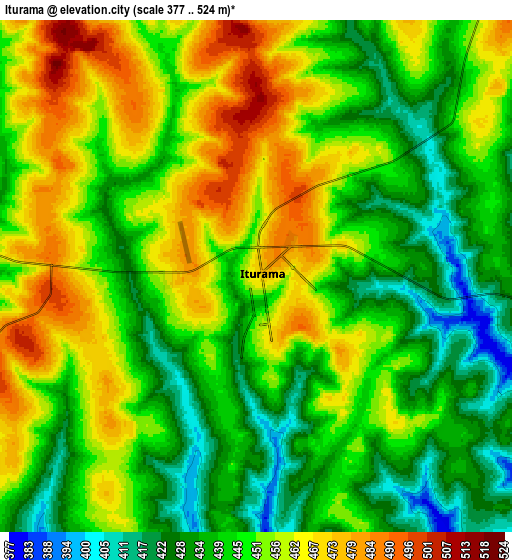 Zoom OUT 2x Iturama, Brazil elevation map