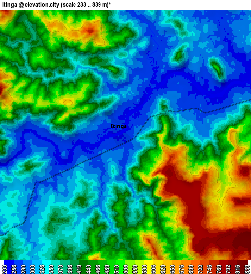 Zoom OUT 2x Itinga, Brazil elevation map