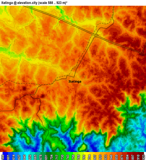 Zoom OUT 2x Itatinga, Brazil elevation map