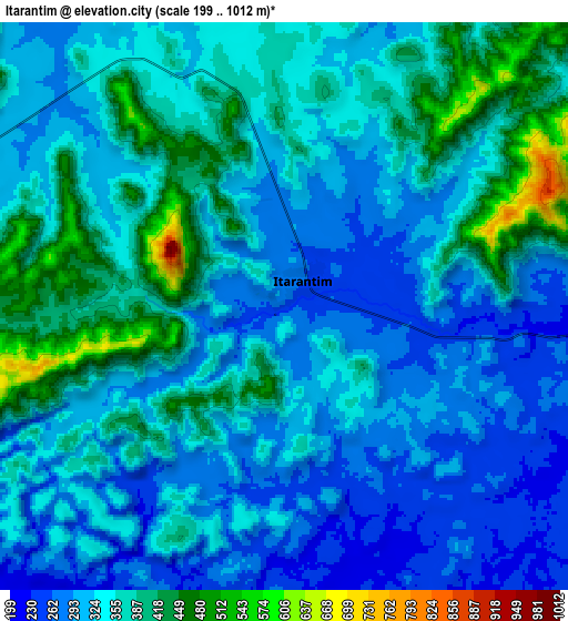 Zoom OUT 2x Itarantim, Brazil elevation map