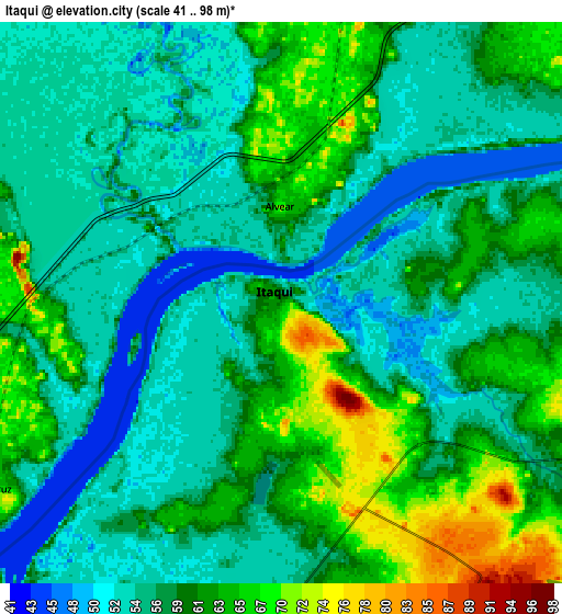 Zoom OUT 2x Itaqui, Brazil elevation map