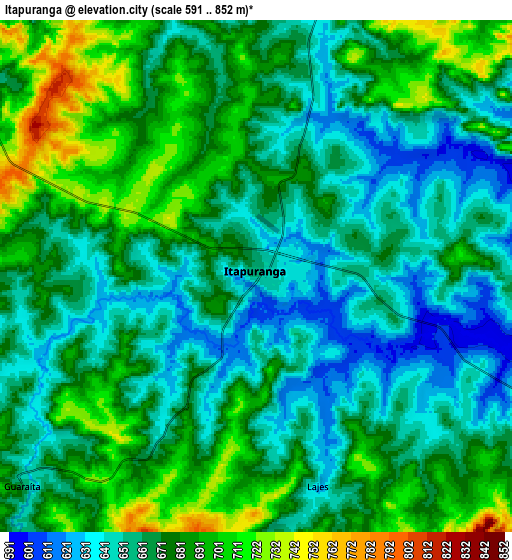 Zoom OUT 2x Itapuranga, Brazil elevation map