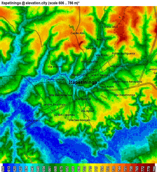 Zoom OUT 2x Itapetininga, Brazil elevation map