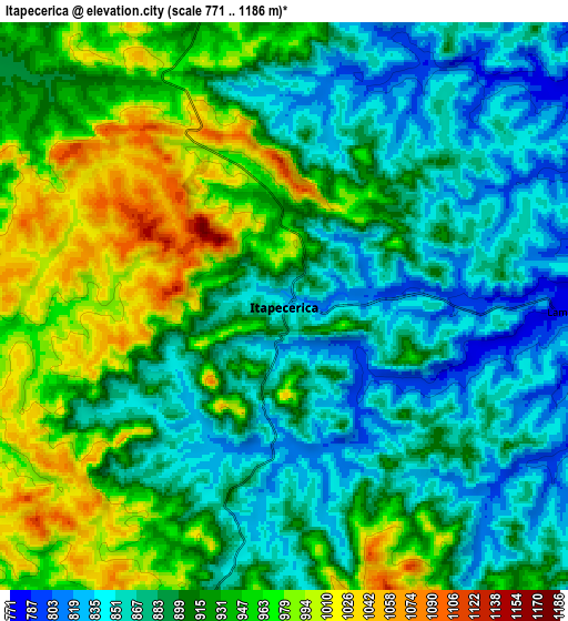 Zoom OUT 2x Itapecerica, Brazil elevation map