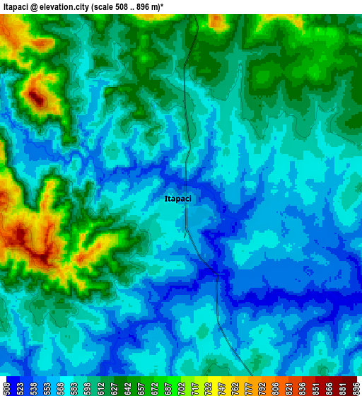 Zoom OUT 2x Itapaci, Brazil elevation map