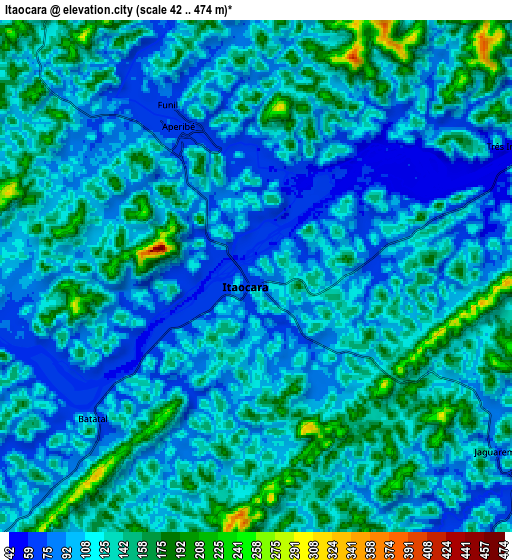 Zoom OUT 2x Itaocara, Brazil elevation map