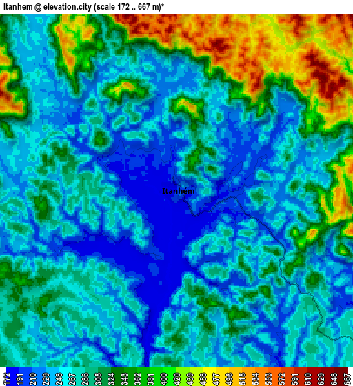 Zoom OUT 2x Itanhém, Brazil elevation map