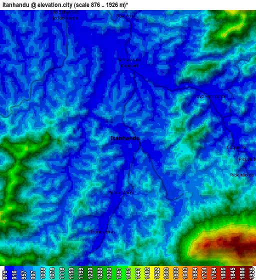 Zoom OUT 2x Itanhandu, Brazil elevation map
