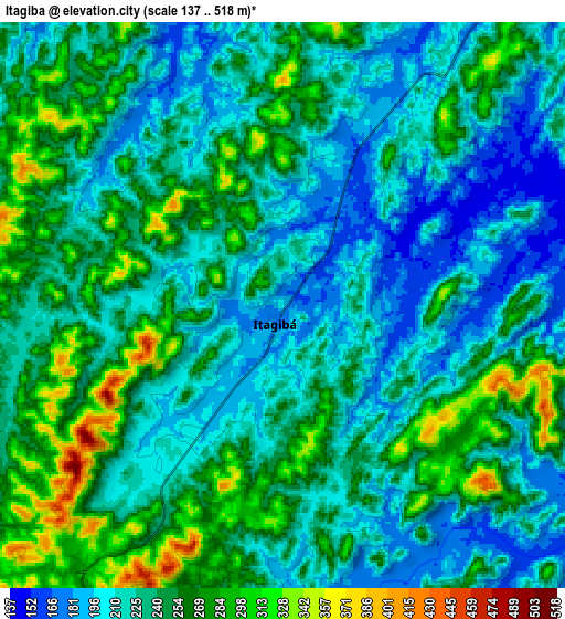 Zoom OUT 2x Itagibá, Brazil elevation map