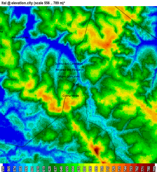 Zoom OUT 2x Itaí, Brazil elevation map