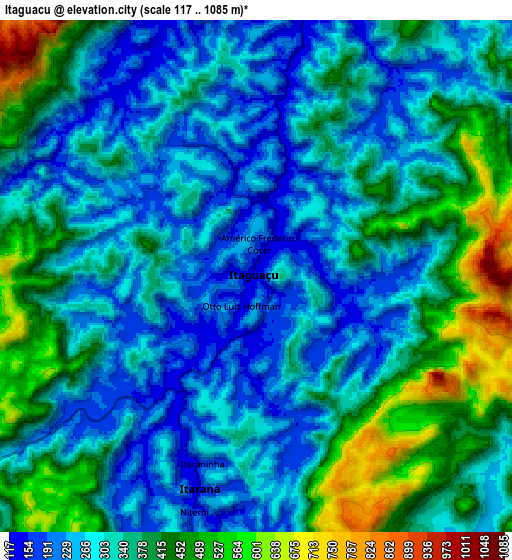 Zoom OUT 2x Itaguaçu, Brazil elevation map