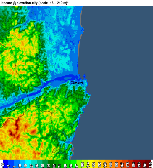 Zoom OUT 2x Itacaré, Brazil elevation map