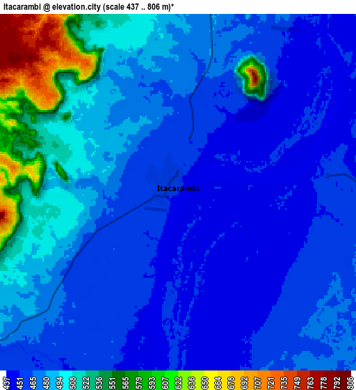 Zoom OUT 2x Itacarambi, Brazil elevation map