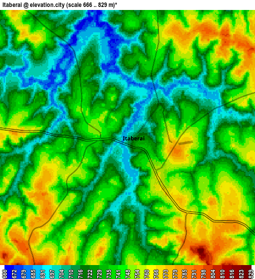 Zoom OUT 2x Itaberaí, Brazil elevation map