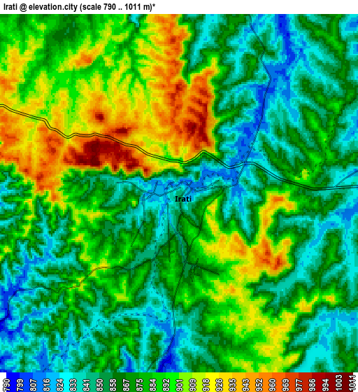 Zoom OUT 2x Irati, Brazil elevation map