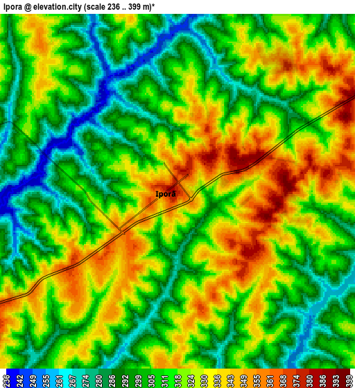 Zoom OUT 2x Iporã, Brazil elevation map