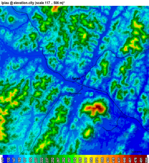 Zoom OUT 2x Ipiaú, Brazil elevation map