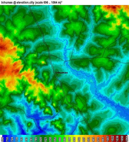 Zoom OUT 2x Inhumas, Brazil elevation map
