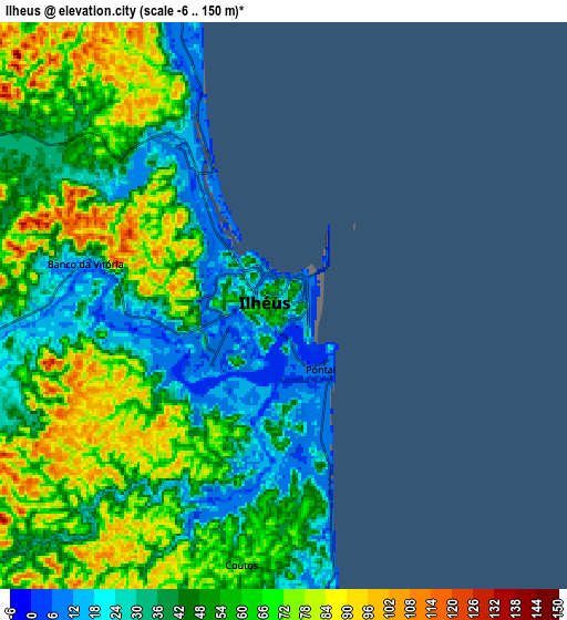 Zoom OUT 2x Ilhéus, Brazil elevation map