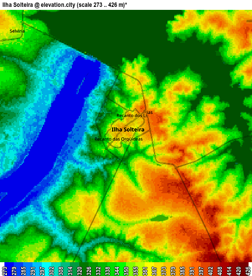 Zoom OUT 2x Ilha Solteira, Brazil elevation map