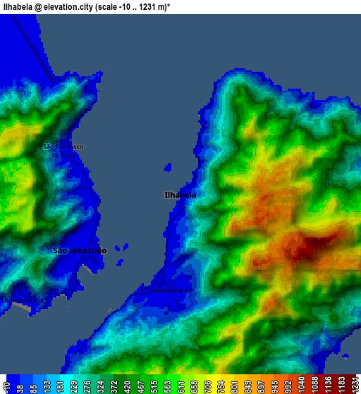 Zoom OUT 2x Ilhabela, Brazil elevation map