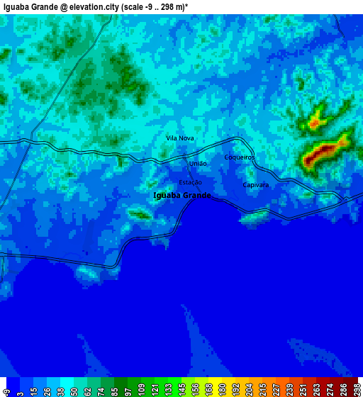 Zoom OUT 2x Iguaba Grande, Brazil elevation map