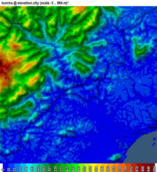 Zoom OUT 2x Iconha, Brazil elevation map