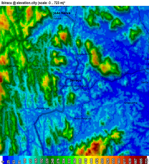 Zoom OUT 2x Ibiraçu, Brazil elevation map