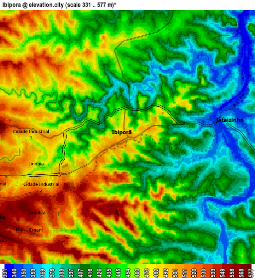 Zoom OUT 2x Ibiporã, Brazil elevation map