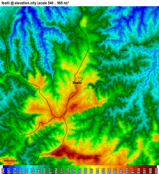 Zoom OUT 2x Ibaiti, Brazil elevation map