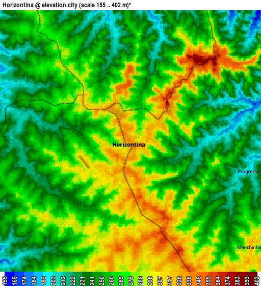 Zoom OUT 2x Horizontina, Brazil elevation map