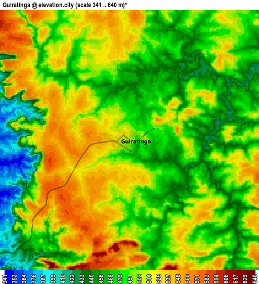 Zoom OUT 2x Guiratinga, Brazil elevation map