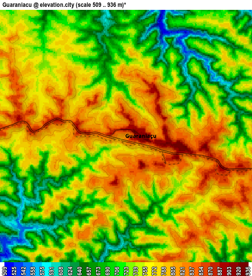 Zoom OUT 2x Guaraniaçu, Brazil elevation map