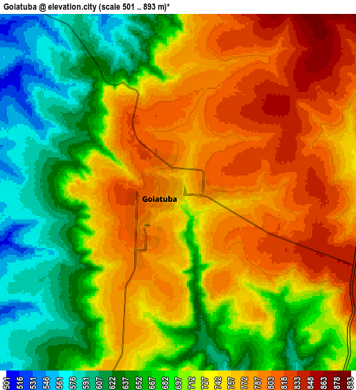 Zoom OUT 2x Goiatuba, Brazil elevation map