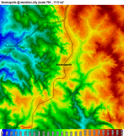 Zoom OUT 2x Goianápolis, Brazil elevation map