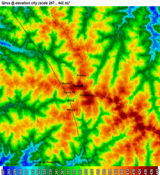 Zoom OUT 2x Giruá, Brazil elevation map