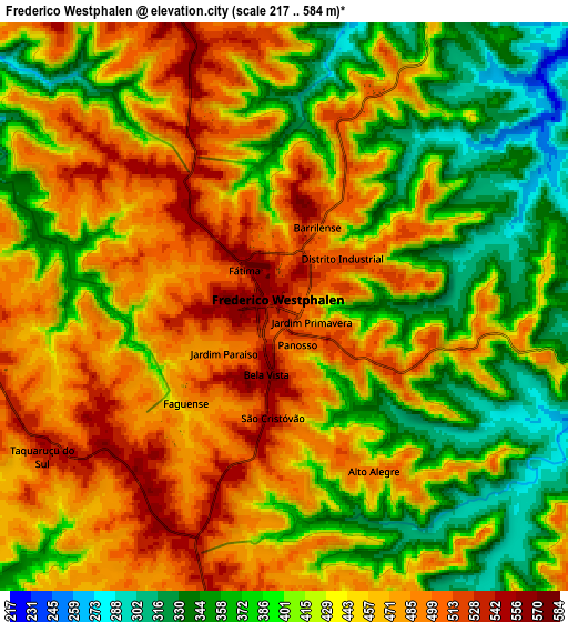 Zoom OUT 2x Frederico Westphalen, Brazil elevation map