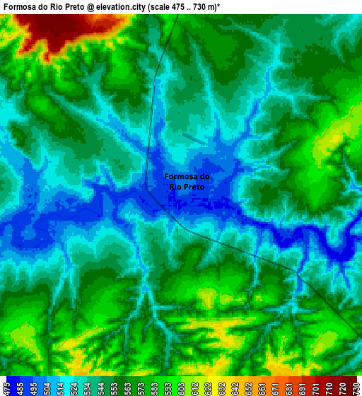 Zoom OUT 2x Formosa do Rio Preto, Brazil elevation map