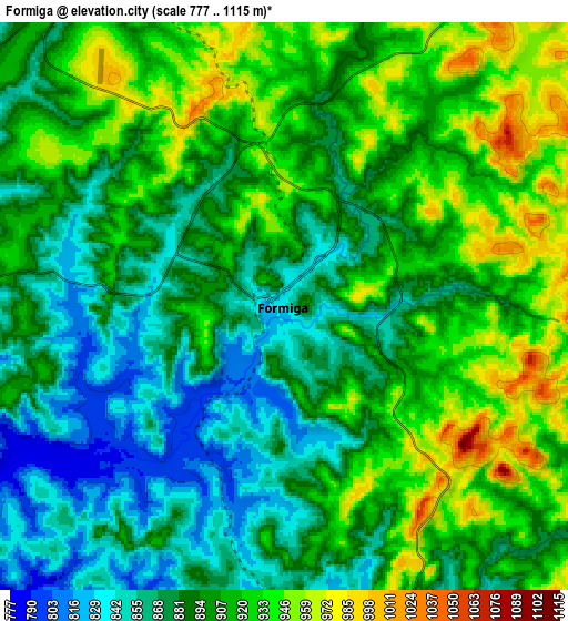 Zoom OUT 2x Formiga, Brazil elevation map