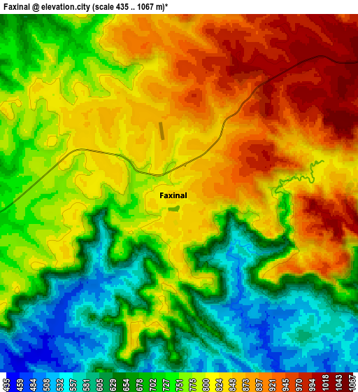 Zoom OUT 2x Faxinal, Brazil elevation map